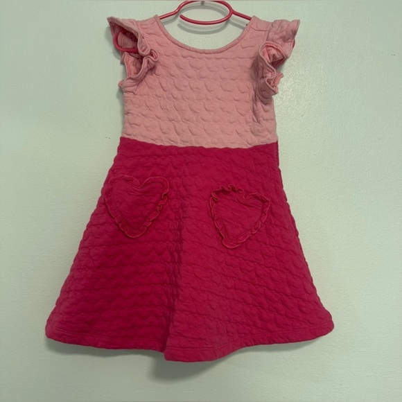Janie and jack pink Quilted Heart Pocket Dress Sz 6 - Picture 2 of 6